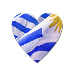 Uruguay Flags Waving Heart Magnet