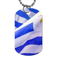 Uruguay Flags Waving Dog Tag (one Side) by dflcprintsclothing