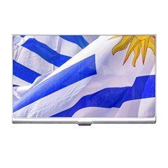 Uruguay Flags Waving Business Card Holder