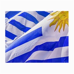 Uruguay Flags Waving Small Glasses Cloth by dflcprintsclothing