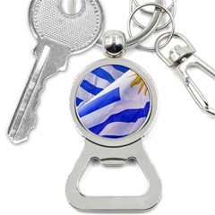 Uruguay Flags Waving Bottle Opener Key Chain