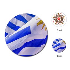 Uruguay Flags Waving Playing Cards Single Design (round)