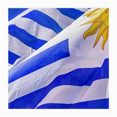 Uruguay Flags Waving Medium Glasses Cloth by dflcprintsclothing