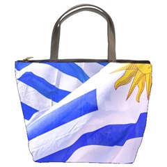 Uruguay Flags Waving Bucket Bag