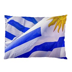 Uruguay Flags Waving Pillow Case by dflcprintsclothing