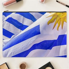 Uruguay Flags Waving Cosmetic Bag (xxxl)