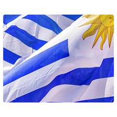 Uruguay Flags Waving Double Sided Flano Blanket (medium)  by dflcprintsclothing