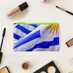 Uruguay Flags Waving Cosmetic Bag (xs) by dflcprintsclothing