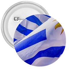 Uruguay Flags Waving 3  Buttons by dflcprintsclothing