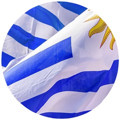 Uruguay Flags Waving Wooden Puzzle Round by dflcprintsclothing