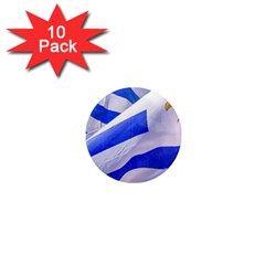 Uruguay Flags Waving 1  Mini Magnet (10 Pack)  by dflcprintsclothing