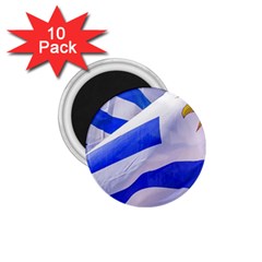 Uruguay Flags Waving 1 75  Magnets (10 Pack)  by dflcprintsclothing