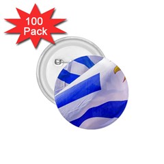 Uruguay Flags Waving 1 75  Buttons (100 Pack)  by dflcprintsclothing