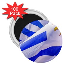 Uruguay Flags Waving 2 25  Magnets (100 Pack)  by dflcprintsclothing