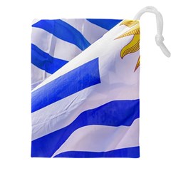 Uruguay Flags Waving Drawstring Pouch (4xl)