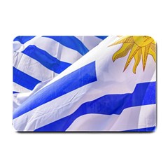 Uruguay Flags Waving Small Doormat  by dflcprintsclothing