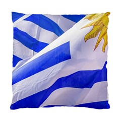 Uruguay Flags Waving Standard Cushion Case (one Side) by dflcprintsclothing