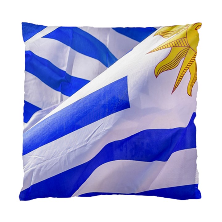 Uruguay Flags Waving Standard Cushion Case (Two Sides)