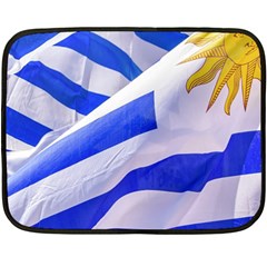 Uruguay Flags Waving Fleece Blanket (mini) by dflcprintsclothing