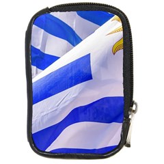 Uruguay Flags Waving Compact Camera Leather Case by dflcprintsclothing