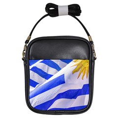 Uruguay Flags Waving Girls Sling Bag by dflcprintsclothing