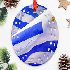 Uruguay Flags Waving Oval Filigree Ornament (two Sides) by dflcprintsclothing