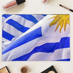 Uruguay Flags Waving Cosmetic Bag (xxl)