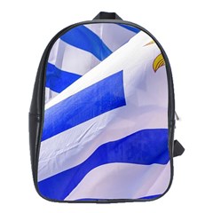 Uruguay Flags Waving School Bag (xl) by dflcprintsclothing