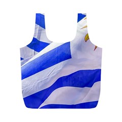 Uruguay Flags Waving Full Print Recycle Bag (m) by dflcprintsclothing