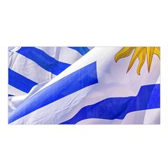 Uruguay Flags Waving Satin Shawl