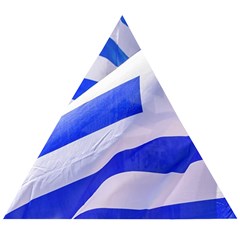 Uruguay Flags Waving Wooden Puzzle Triangle by dflcprintsclothing