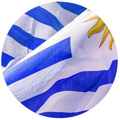 Uruguay Flags Waving Wooden Bottle Opener (round) by dflcprintsclothing