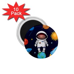 Boy Spaceman Space Rocket Ufo Planets Stars 1 75  Magnets (10 Pack)  by Vaneshart