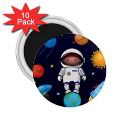 Boy Spaceman Space Rocket Ufo Planets Stars 2 25  Magnets (10 Pack)  by Vaneshart