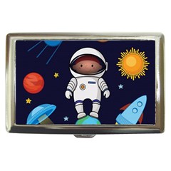 Boy Spaceman Space Rocket Ufo Planets Stars Cigarette Money Case by Vaneshart