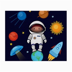 Boy Spaceman Space Rocket Ufo Planets Stars Small Glasses Cloth by Vaneshart