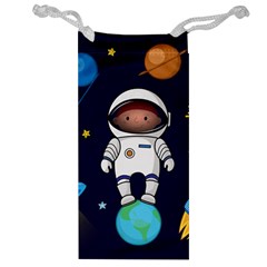 Boy Spaceman Space Rocket Ufo Planets Stars Jewelry Bag by Vaneshart