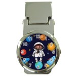 Boy Spaceman Space Rocket Ufo Planets Stars Money Clip Watches Front