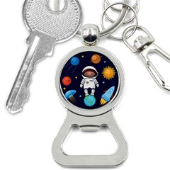 Boy Spaceman Space Rocket Ufo Planets Stars Bottle Opener Key Chain by Vaneshart