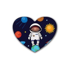 Boy Spaceman Space Rocket Ufo Planets Stars Heart Coaster (4 Pack)  by Vaneshart