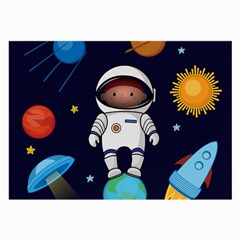 Boy Spaceman Space Rocket Ufo Planets Stars Large Glasses Cloth (2 Sides) by Vaneshart