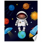 Boy Spaceman Space Rocket Ufo Planets Stars Canvas 11  x 14  10.95 x13.48  Canvas - 1