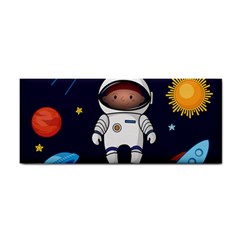 Boy Spaceman Space Rocket Ufo Planets Stars Hand Towel by Vaneshart