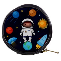 Boy Spaceman Space Rocket Ufo Planets Stars Mini Makeup Bag by Vaneshart