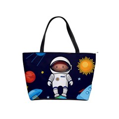 Boy Spaceman Space Rocket Ufo Planets Stars Classic Shoulder Handbag by Vaneshart