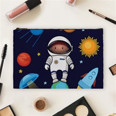 Boy Spaceman Space Rocket Ufo Planets Stars Cosmetic Bag (large) by Vaneshart