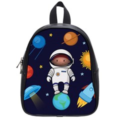 Boy Spaceman Space Rocket Ufo Planets Stars School Bag (small) by Vaneshart