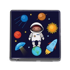 Boy Spaceman Space Rocket Ufo Planets Stars Memory Card Reader (square 5 Slot) by Vaneshart