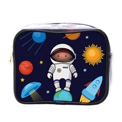 Boy Spaceman Space Rocket Ufo Planets Stars Mini Toiletries Bag (one Side) by Vaneshart