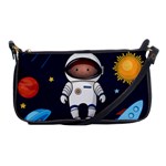 Boy Spaceman Space Rocket Ufo Planets Stars Shoulder Clutch Bag Front